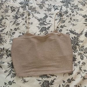 Glittery gold cropped tank top